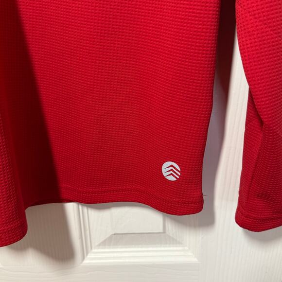 Solaris Red 1/4 Zip Waffle Performance Pullover Top Men’s L NWT Moisture Wicking - Picture 2 of 11